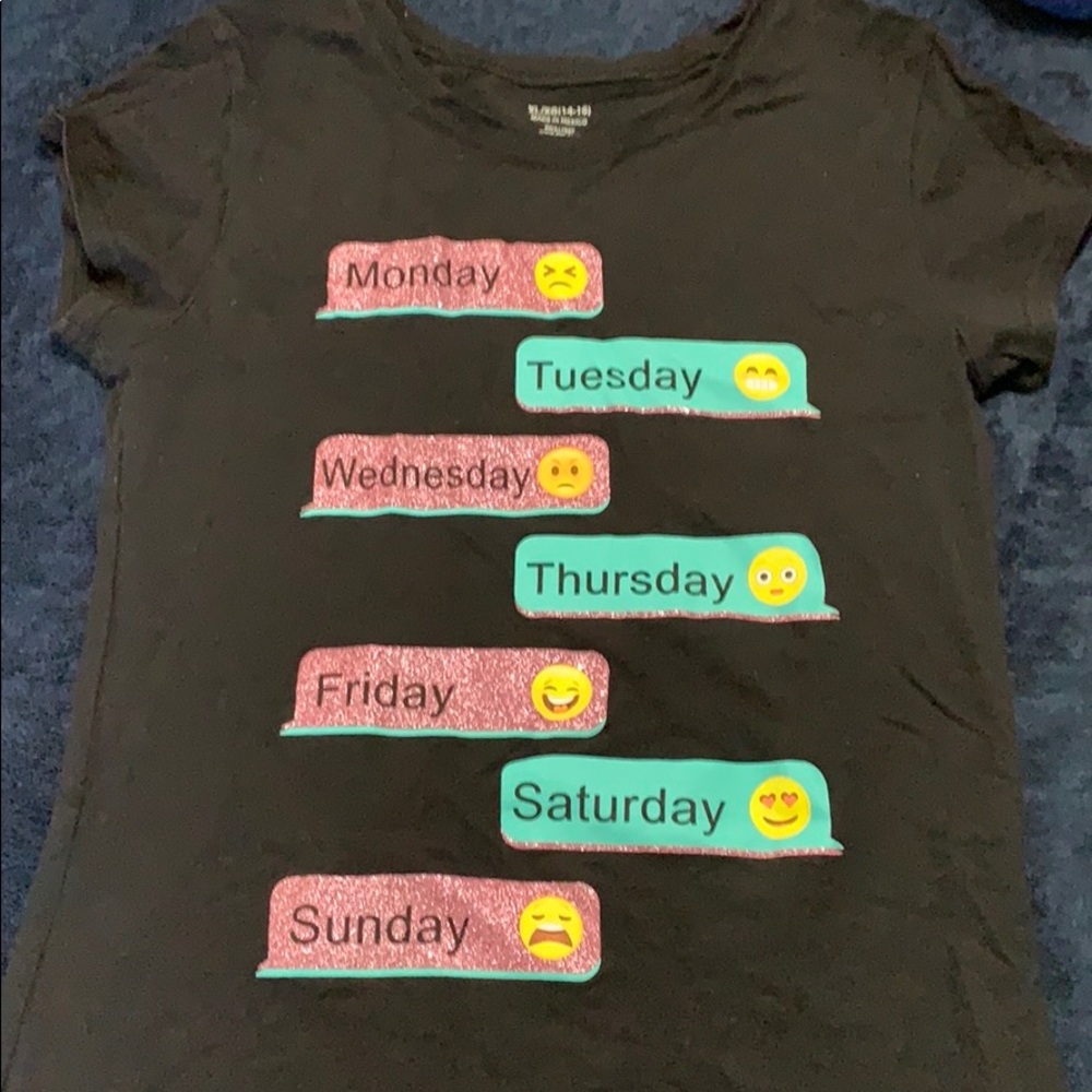Girls XL emoji graphic T-shirt